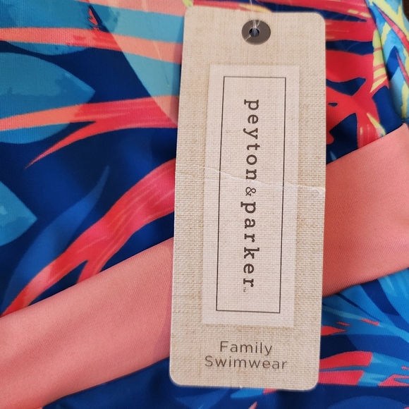 Peyton & Parker Swim Tankini Top Womens 3X Floral Tropical Halter Tie Neck Beach - Picture 8 of 9